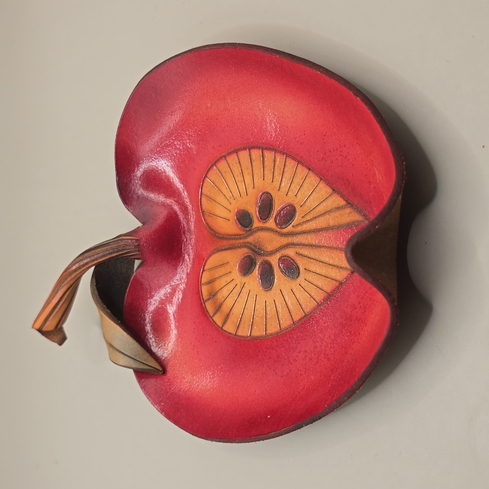 Original Creations in Leather by Candles In The Rain Apple Wall-Art Trinket Dish